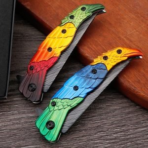 Colorful bird folding knife