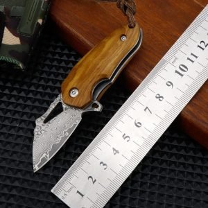 Damascus folding knife